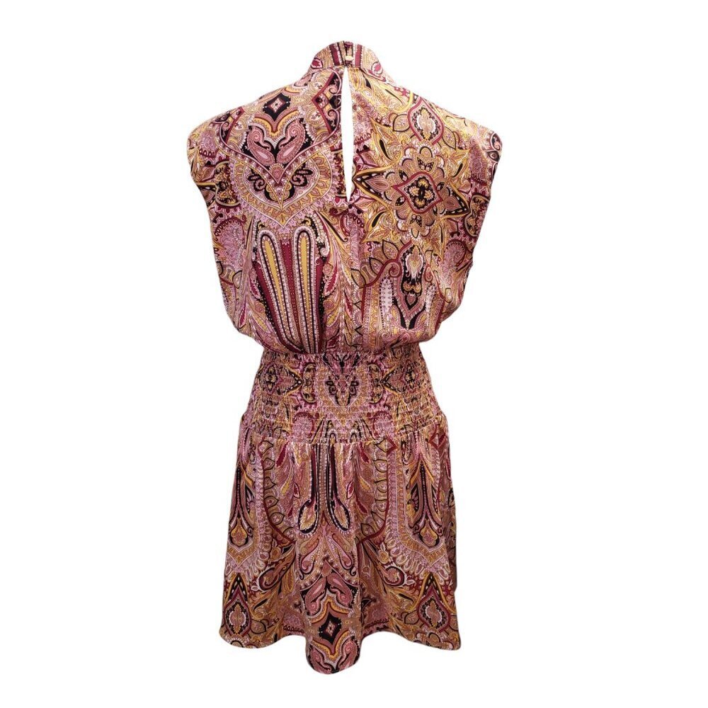 Express Womens Cap Sleeve Multicolor Paisley Print Dress Medium - Picture 6 of 9